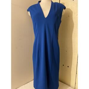 Betsey Johnson Women's Size 10 Blue Sleeveless Dress V Neck‎